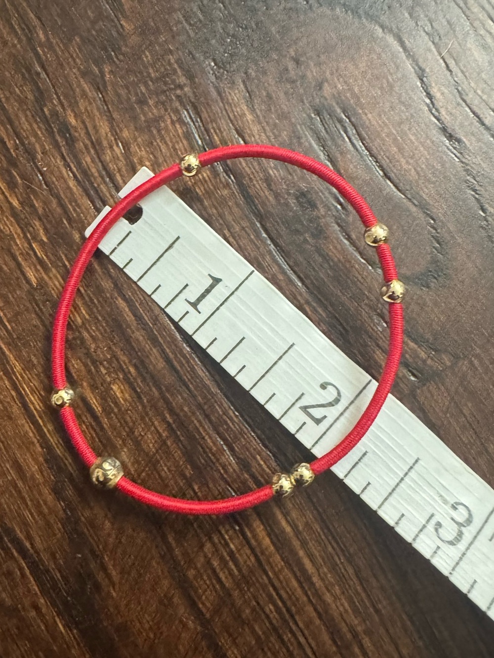 Enewton essentials Two Elastic Gold Bead Bracelets Hair Ties Red and Black - Picture 4 of 8